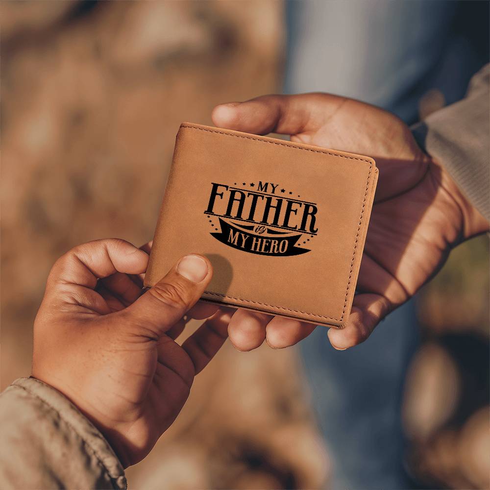 My Father Is My Hero - Graphic Leather Wallet