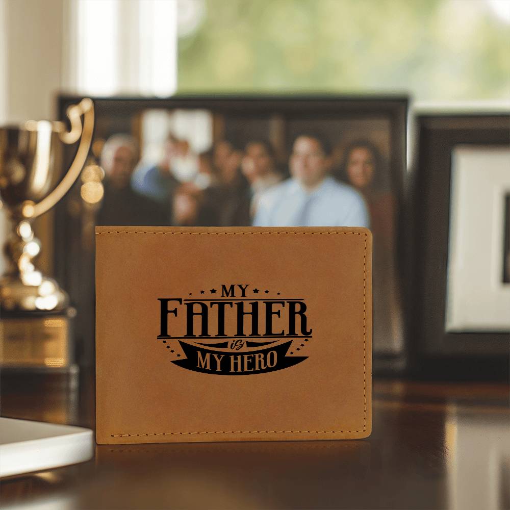 My Father Is My Hero - Graphic Leather Wallet