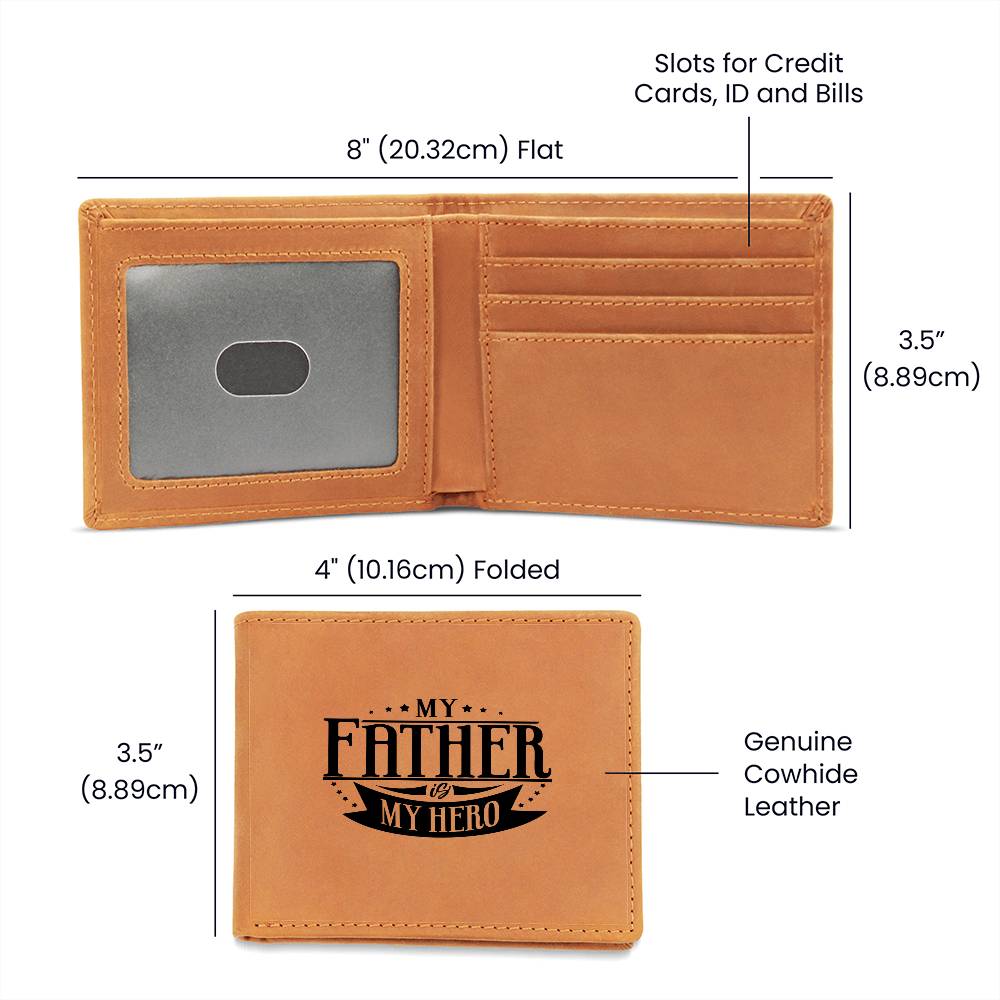 My Father Is My Hero - Graphic Leather Wallet